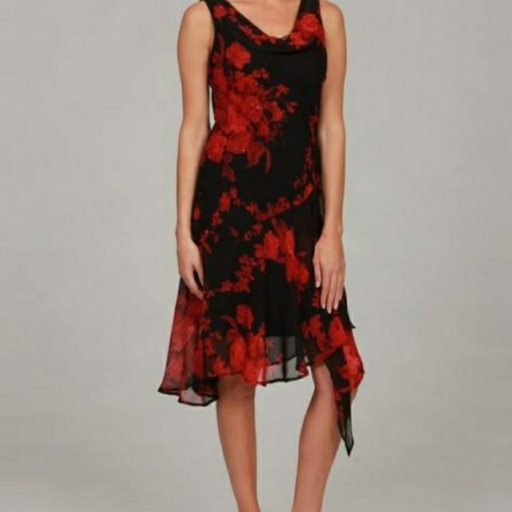 CONNECTED beautiful embellished red & black dress